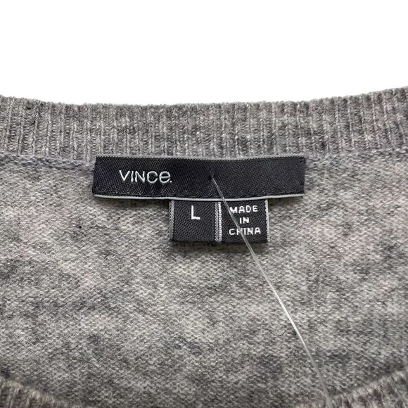 Vince Breton Striped 100% Cashmere Colorblock Stripe Pullover Sweater Women’s L - Picture 7 of 9